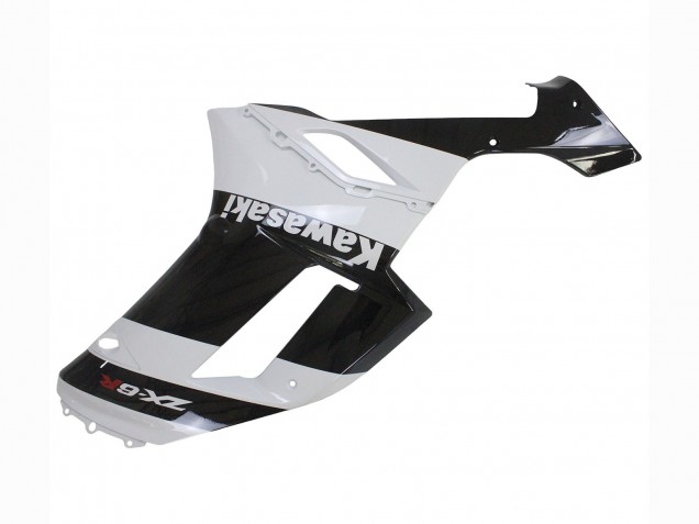 2007-2008 Kawasaki ZX6R Motorcycle Fairing - White Black UK