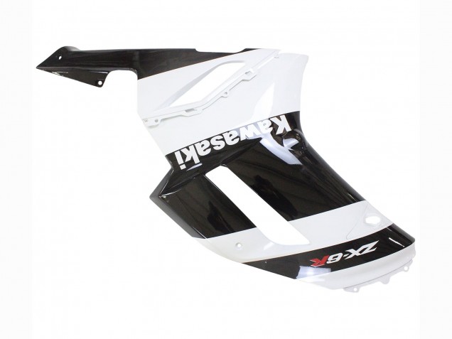 2007-2008 Kawasaki ZX6R Motorcycle Fairing - White Black UK