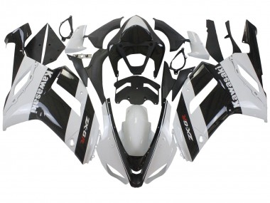 2007-2008 Kawasaki ZX6R Motorcycle Fairing - White Black UK