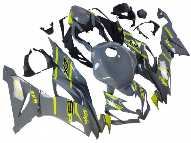 2019-2022 Kawasaki ZX6R Motorcycle Fairings - Nardo Grey Yellow UK