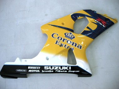 2000-2002 Suzuki GSXR1000 Motorcycle Fairings - Yellow Dark Blue White Motul Corona UK