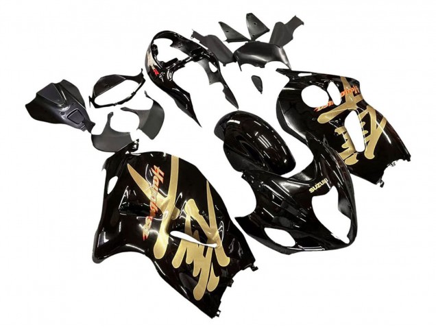1996-2007 Suzuki GSXR 1300 Hayabusa Motorcycle Fairings - Glossy Black Gold Hayabusa UK