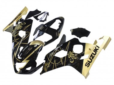 2004-2005 Suzuki GSXR 600 / GSXR 750 Motorcycle Fairings - Glossy Black Gold Corona UK