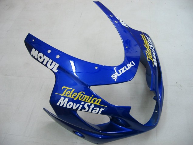 2004-2005 Suzuki GSXR 600 / GSXR 750 Motorcycle Fairings - Blue White Yellow Green Telefonica Motul MoviStar UK