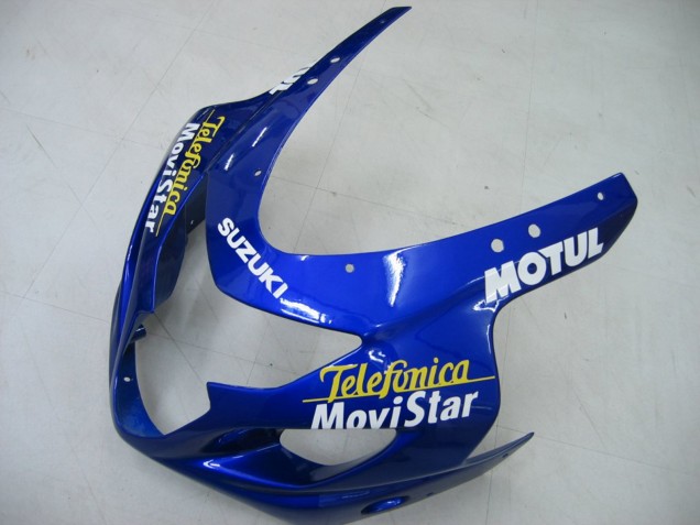 2004-2005 Suzuki GSXR 600 / GSXR 750 Motorcycle Fairings - Blue White Yellow Green Telefonica Motul MoviStar UK