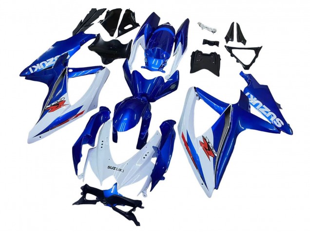 2008-2010 Suzuki GSXR 600 / GSXR 750 Motorcycle Fairing Kits - Blue White Red UK