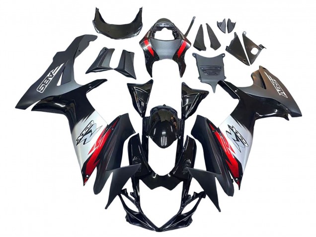 2011-2024 Suzuki GSXR 600 / GSXR 750 Motorcycle Fairings - Glossy Black Forged Carbon Fiber Silver Red UK