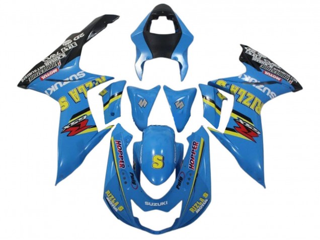 2011-2024 Suzuki GSXR 600 / GSXR 750 Motorcycle Fairings - Blue Yellow Black Rizla UK