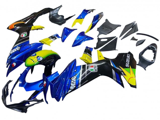 2011-2024 Suzuki GSXR 600 / GSXR 750 Motorcycle Fairings - Blue Yellow UK