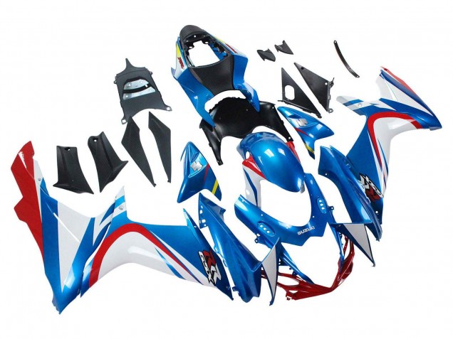 2011-2024 Suzuki GSXR 600 / GSXR 750 Motorcycle Fairings - Blue White Red UK