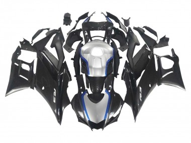 2022-2024 Yamaha YZF R3/R25 Motorcycle Fairings - Black Carbon Fiber Style Silver Blue UK