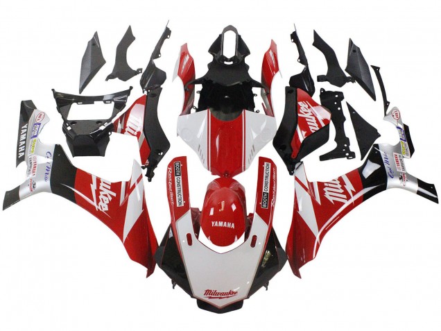 2015-2019 Yamaha YZF 1000 R1 Motorcycle Fairing - White Red Black Milwaukee UK