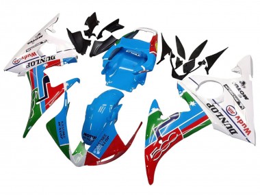 2006-2009 Yamaha YZF R6S Motorcycle Fairings - White Blue Green Red Kastinee Dunlop Motul UK
