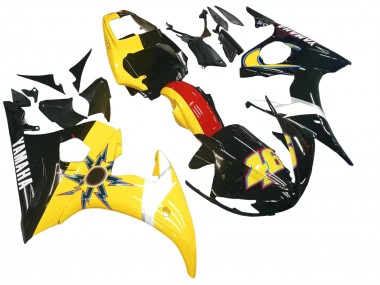 2006-2009 Yamaha YZF R6S Motorcycle Fairings - Yellow Red Glossy Black 46 UK