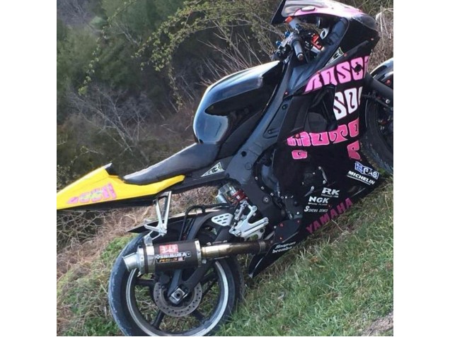 2006-2009 Yamaha YZF R6S Motorcycle Fairings - Yellow Pink Glossy Black Rossi Repsol 46 UK