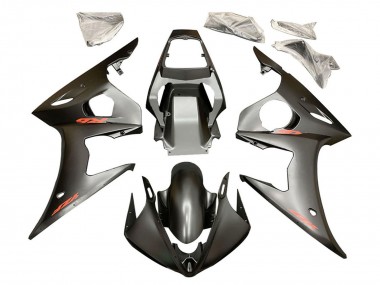2006-2009 Yamaha YZF R6S Motorcycle Fairings - Matte Black Red Decals UK
