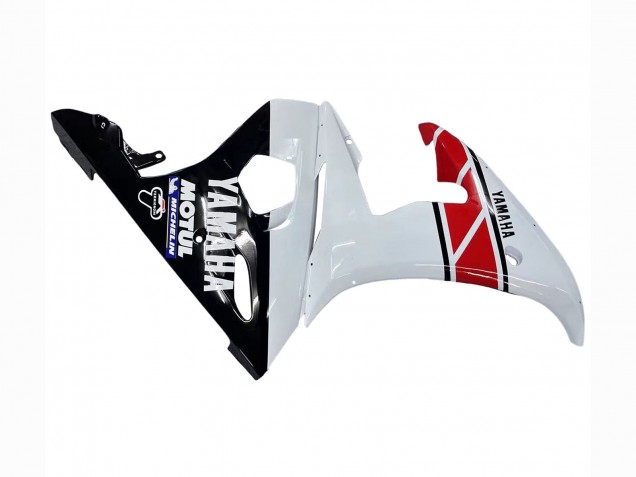 2006-2009 Yamaha YZF R6S Motorcycle Fairings - White Red Glossy Black Motul UK