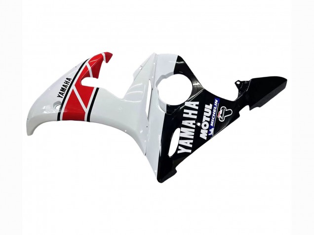 2006-2009 Yamaha YZF R6S Motorcycle Fairings - White Red Glossy Black Motul UK