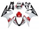 2006-2009 Yamaha YZF R6S Motorcycle Fairings - White Red Glossy Black Motul UK