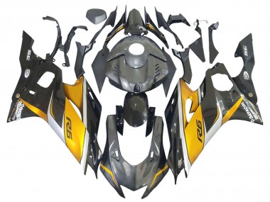 2017-2023 Yamaha YZF 600 R6 Motorcycle Fairings - Gold Black Carbon Fiber UK