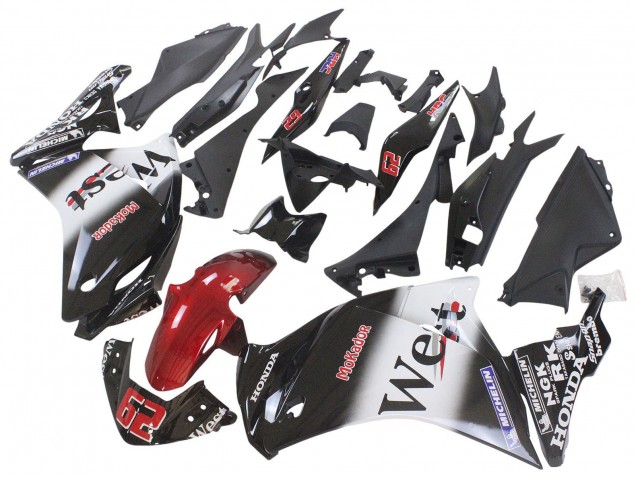 2011-2015 Honda CBR250RR Motorcycle Fairings - Glossy Black White West Red HRC 62 UK