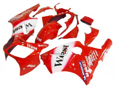 2000-2001 Kawasaki ZX12R Motorcycle Fairings - Red White Black West UK