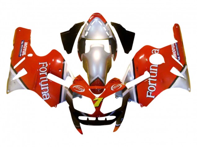 2002-2006 Kawasaki ZX12R Motorcycle Fairings - Red Silver Fortuna UK