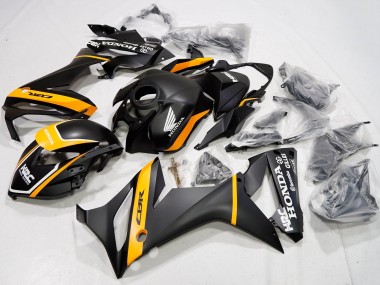2021-2023 Honda CBR650R Motorcycle Fairings - Matte Black Yellow HRC UK