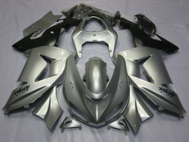 2006-2007 Kawasaki ZX10R Motorcycle Fairings - Silver Matte Black UK