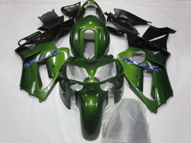 2002-2006 Kawasaki ZX12R Motorcycle Fairings - Dark Green Black Blue UK