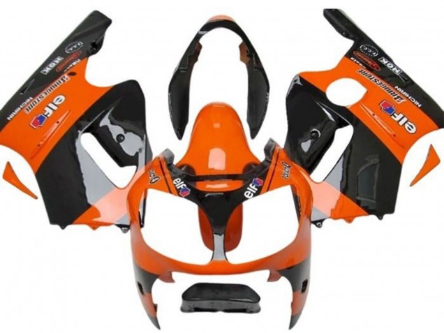 2002-2006 Kawasaki ZX12R Motorcycle Fairings - Orange Black Elf Bridgestone UK