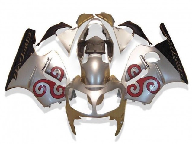 2002-2006 Kawasaki ZX12R Motorcycle Fairings - Silver Red Black UK