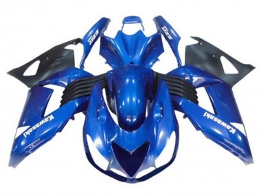 2006-2011 Kawasaki ZX14R ZZR1400 Motorcycle Fairings - Blue Black White Decal UK