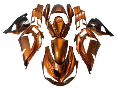 2012-2024 Kawasaki ZX14R ZZR1400 Motorcycle Fairings - Rust Orange Flame UK