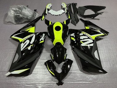 2013-2024 Kawasaki EX300 Motorcycle Fairings - Glossy Black Neon Yellow White UK