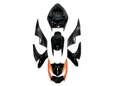 2007-2009 Kawasaki Z1000 Motorcycle Fairings - Glossy Black Orange UK