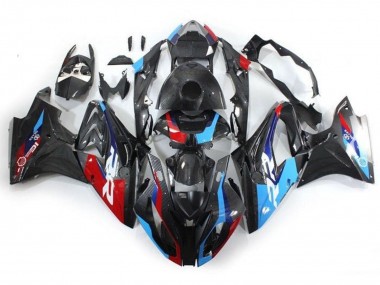 2017-2018 BMW S1000RR Motorcycle Fairings - Blue Red Faux Carbon Fiber UK