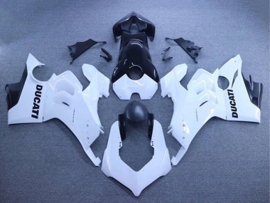 2020-2021 Ducati Panigale V4 V4S Motorcycle Fairings - White Glossy Black UK