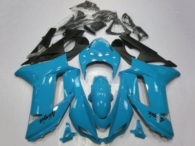 2007-2008 Kawasaki ZX6R Motorcycle Fairings - Blue Black UK