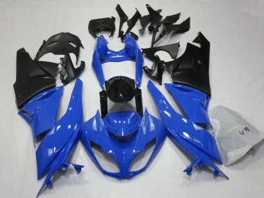 2007-2008 Kawasaki ZX6R Motorcycle Fairings - Blue Black Matte Black UK