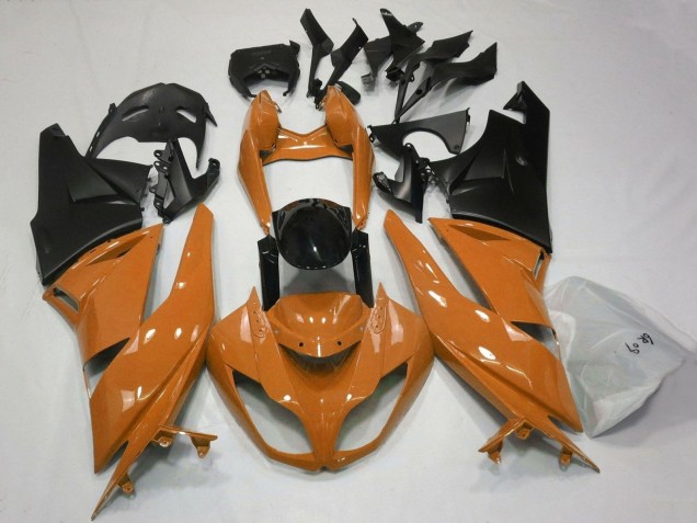 2007-2008 Kawasaki ZX6R Motorcycle Fairings - Orange Black Matte Black UK