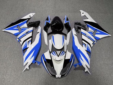 2007-2008 Kawasaki ZX6R Motorcycle Fairings - White Blue Black UK