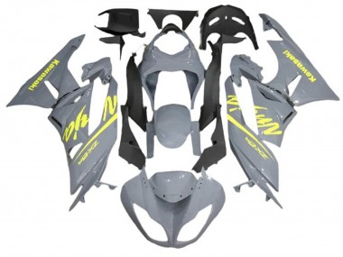 2009-2012 Kawasaki ZX6R Motorcycle Fairings - Nardo Grey Yellow UK