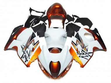 1996-2007 Suzuki GSXR 1300 Hayabusa Motorcycle Fairings - White Orange Black UK