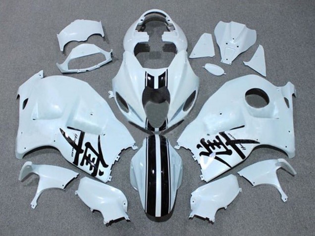 1996-2007 Suzuki GSXR 1300 Hayabusa Motorcycle Fairings - White Black Stripe UK