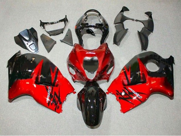 1996-2007 Suzuki GSXR 1300 Hayabusa Motorcycle Fairings - Red Glossy Black UK