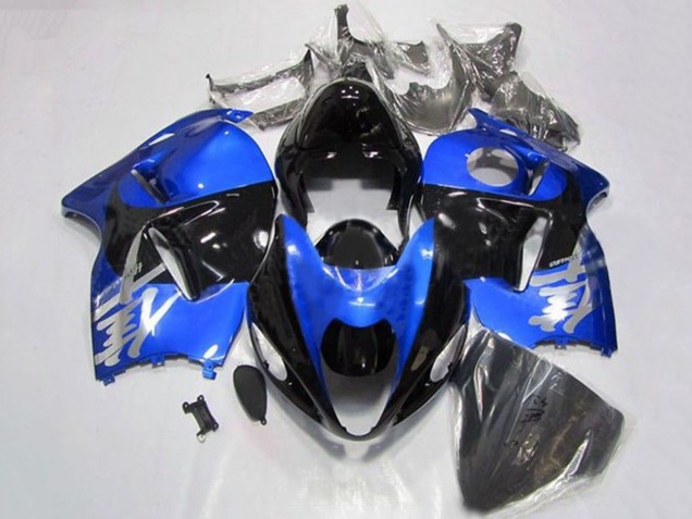 1996-2007 Suzuki GSXR 1300 Hayabusa Motorcycle Fairings - Blue Chrome Black UK