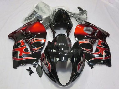 1996-2007 Suzuki GSXR 1300 Hayabusa Motorcycle Fairings - Glossy Black Red Tribal UK