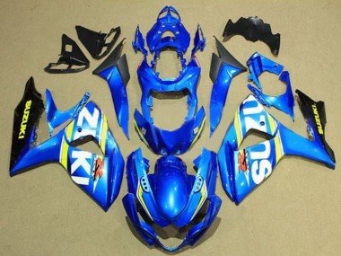 2009-2016 Suzuki GSXR 1000 Motorcycle Fairings - Blue White Yellow Stripe Black UK