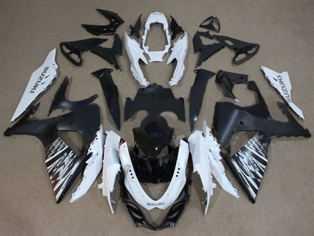 2009-2016 Suzuki GSXR 1000 Motorcycle Fairings - White Black Silver Checker UK